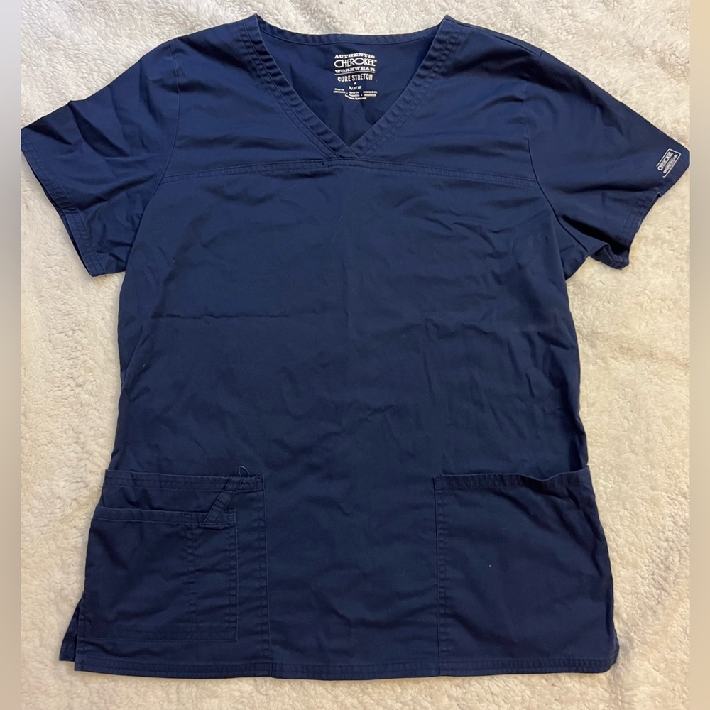 Navy blue scrub top